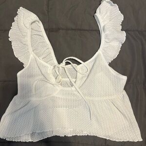 Women’s SHEIN white flowy top SIZE MEDIUM